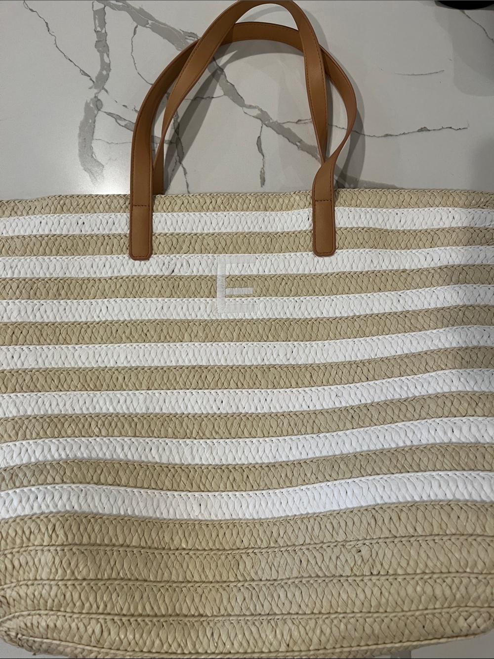 Letter E beach bag
